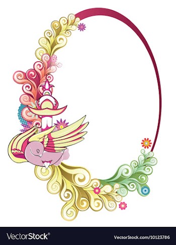 Abstract bird with floral vector image