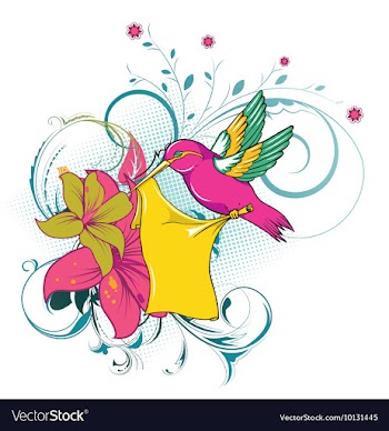 Abstract bird with floral vector image