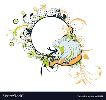 Abstract bird with floral vector image