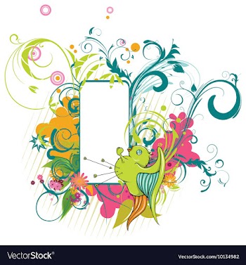 Abstract bird with floral vector image