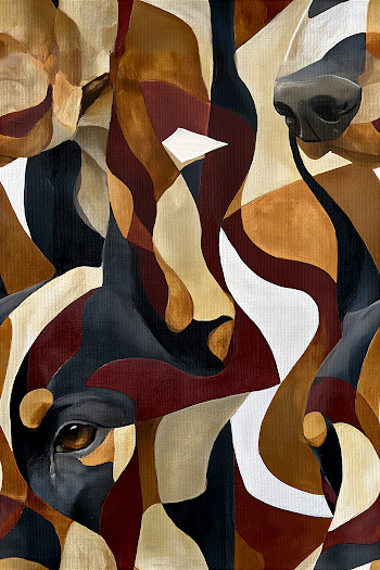 Abstract Black and Tan Doberman Artwork