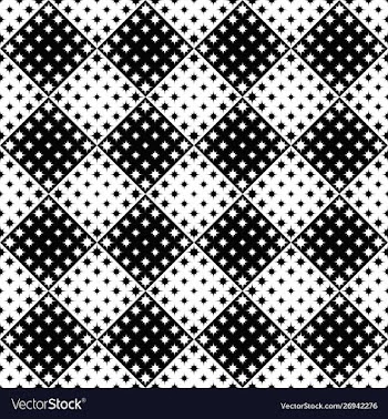 Abstract black and white curved star pattern vector image
