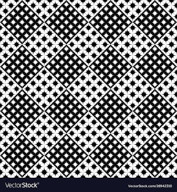Abstract black and white curved star pattern vector image