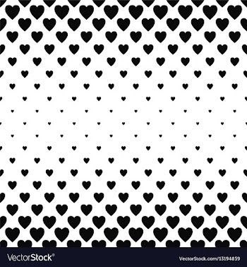 Abstract black and white heart pattern background vector image