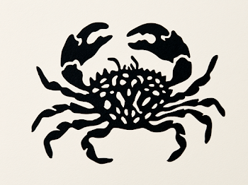 Abstract Black Crab Silhouette