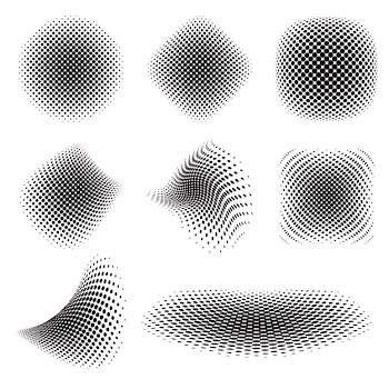 Abstract black halftone collection Free Vector