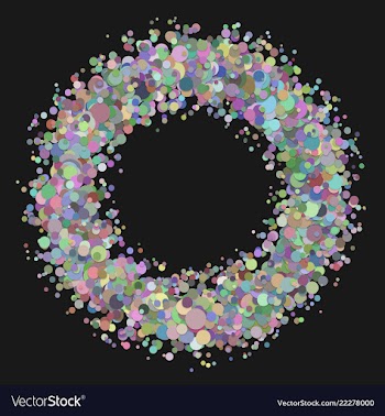 Abstract blank confetti circle background vector image