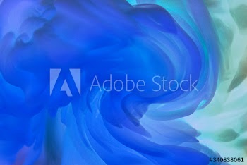 Abstract blue and green color drop to the water