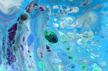 Abstract Blue and Green Fluid Art