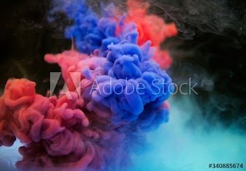 Abstract blue and orange cloud