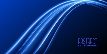 Abstract blue background with glowing light wave Free Vector