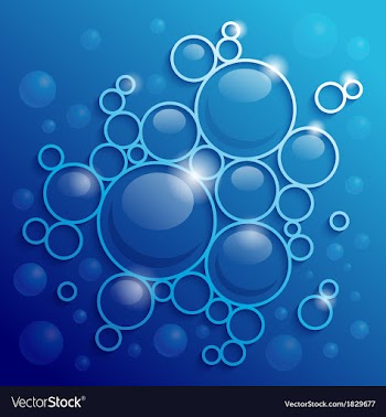 Abstract blue background with shining circles vector image