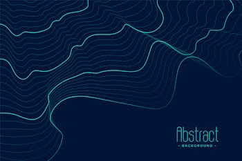 Abstract blue background with turquoise contour lines Free Vector