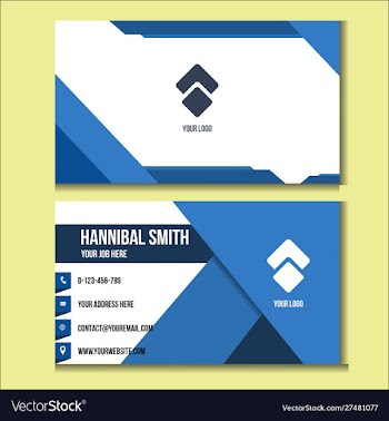 Abstract blue business card vector image