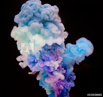 Abstract blue color drop to the water