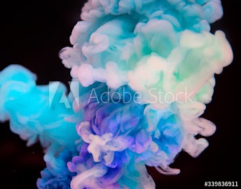 Abstract blue color drop to the water