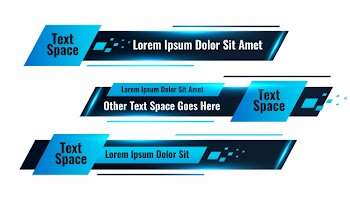 Abstract blue geometric lower third template design Free Vector