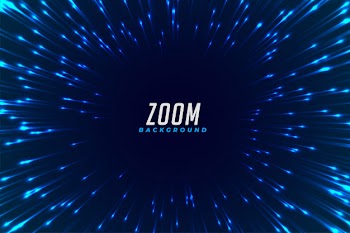 Abstract blue glowing zoom effect background Free Vector