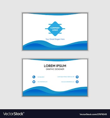 Abstract blue gradient business card vector image
