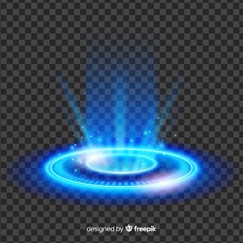 Abstract blue light portal effect Free Vector