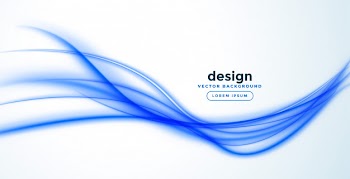 Abstract blue line wave banner design Free Vector