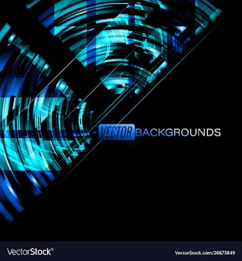 Abstract blue neon colors on a black vector image