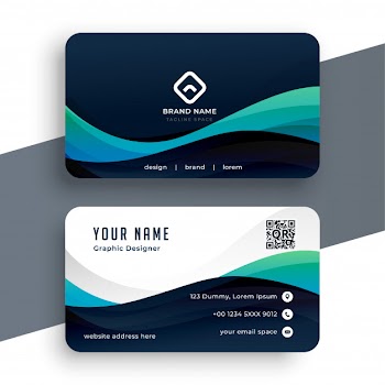 Abstract blue professional business card template Free Vector