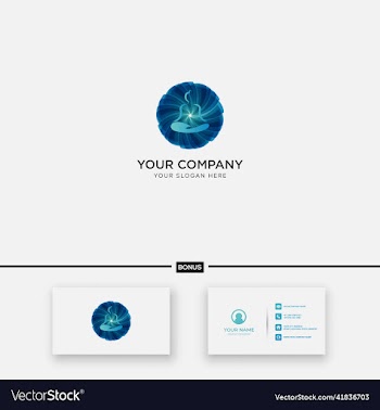abstract blue sport yoga logo design modern