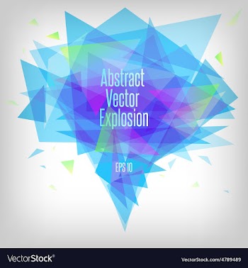  					Abstract blue tones triangle explosion vector image														