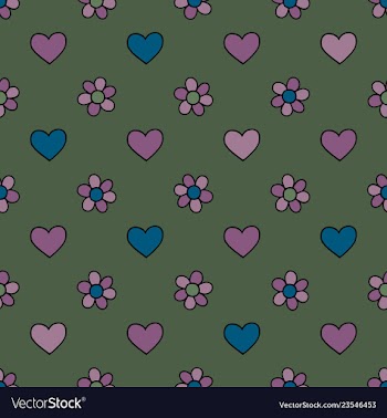 Abstract branches with hearts and flowers hand vector image