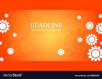 Abstract bright tech banner design with gears vector image