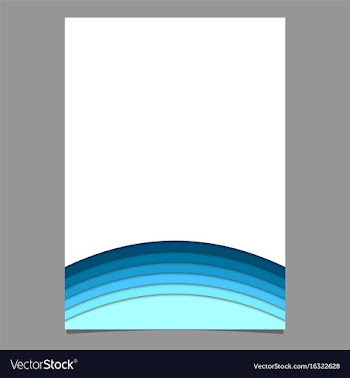 Abstract brochure template from blue curved vector image