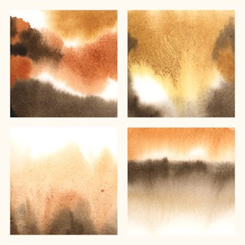 Abstract brown watercolor stain texture set | Free stock vector - 511467