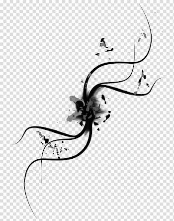 Abstract Brushes Vol , black and white abstract painting transparent background PNG clipart