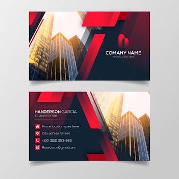 Abstract business card template with photo Free Vector