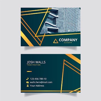 Abstract business card template with photo Free Vector