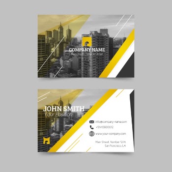 Abstract business card template with photo Free Vector