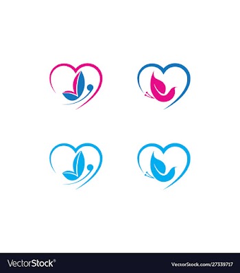 Abstract butterfly with heart sign vector image