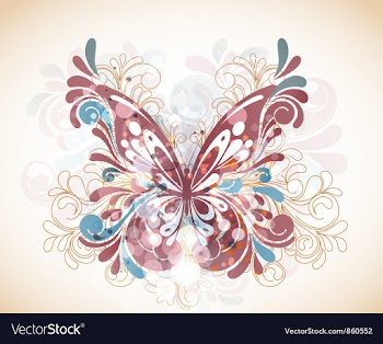 Abstract butterfly with swirls vector image
