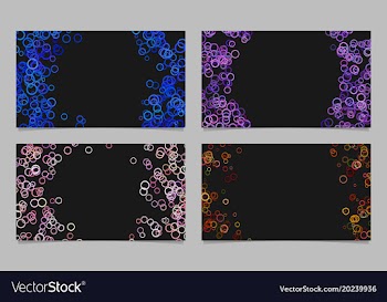 Abstract card background template set with vector image