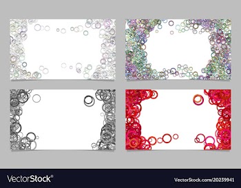 Abstract card background template set with vector image