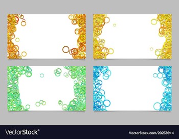 Abstract card background template set with vector image