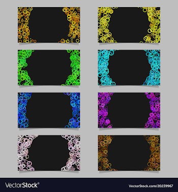 Abstract card background template set with vector image