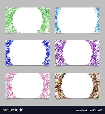 Abstract card background template set with vector image