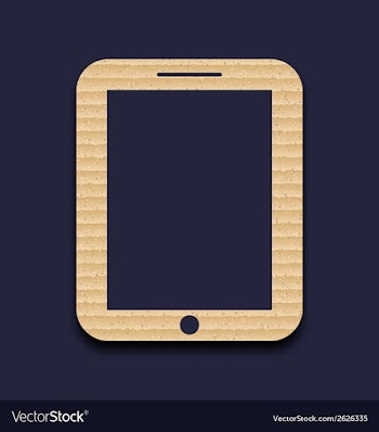  					Abstract carton paper tablet pc isolated on dark vector image														