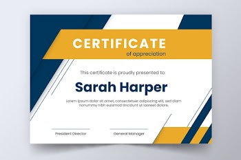 Abstract certificate template Free Vector