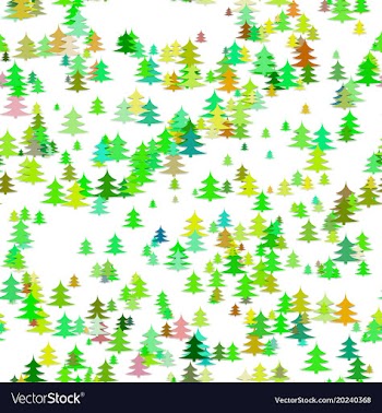 Abstract chaotic pine tree background - seasonal vector image