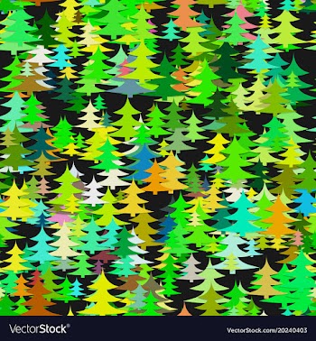 Abstract chaotic pine tree background - seasonal vector image