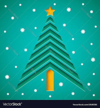  					Abstract christmas tree from paper vector image														