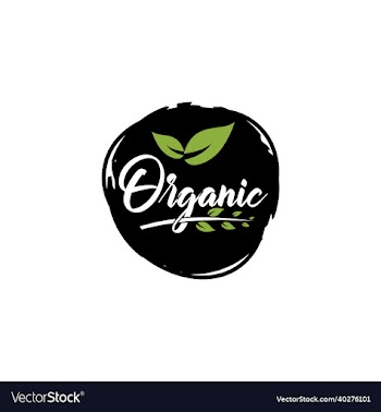 abstract circle organic leafs badge logo